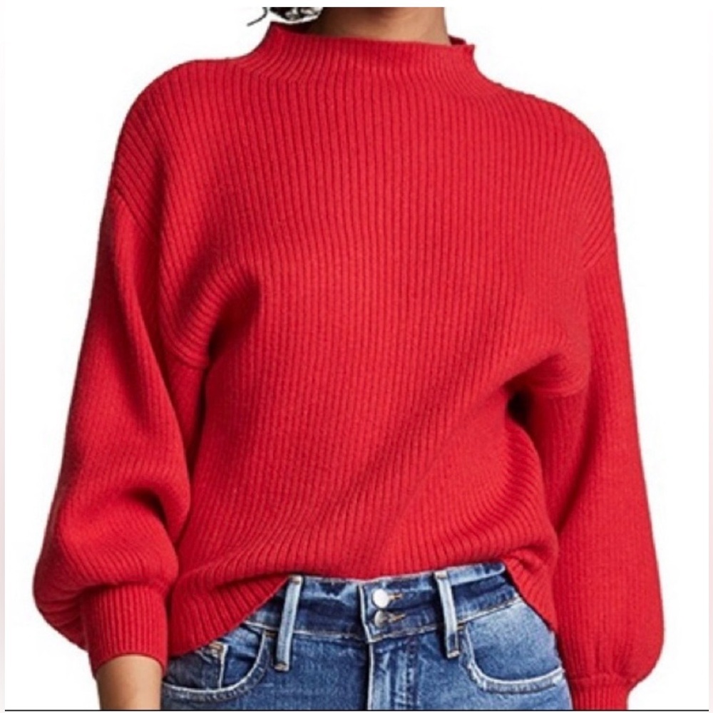 Line & Dot Vibrant Red Turtleneck Sweater worn once. Size M. Very high quality.